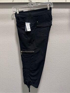 White House Black Market Black Cropped Cargo Pedal Pants